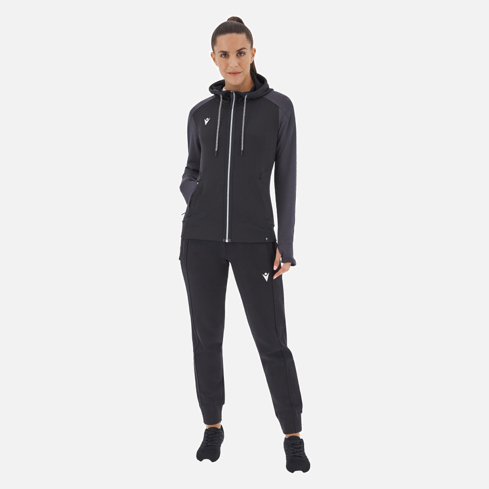 MACRON KITTILA FELPA CAPPUCCIO E ZIP DONNA NERO