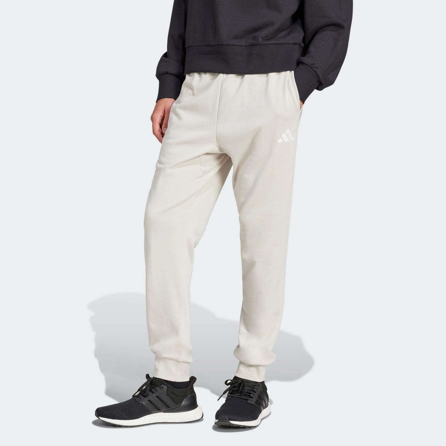 PANTALONI ADIDAS ESSENTIALS FEEL COMFORT FRENCH TERRY BEIGE UOMO