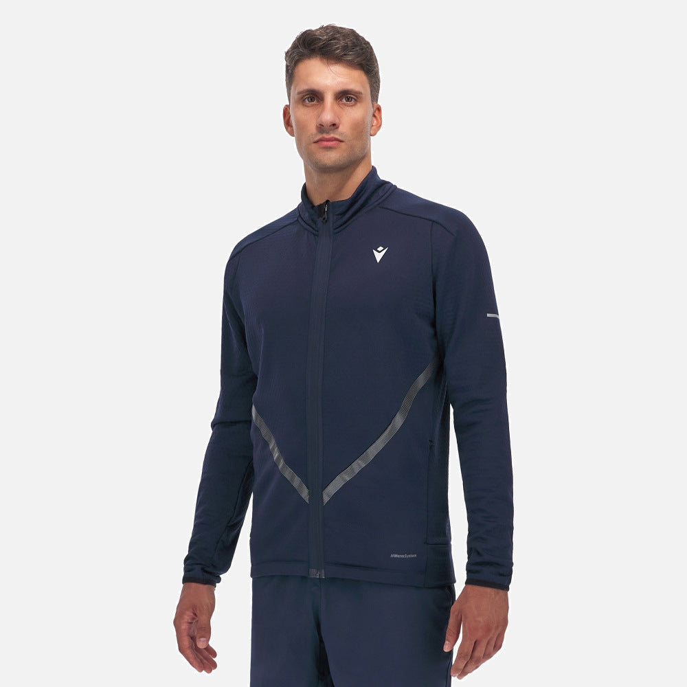 MACRON GILLES FELPA ZIP UOMO BLU NAVY
