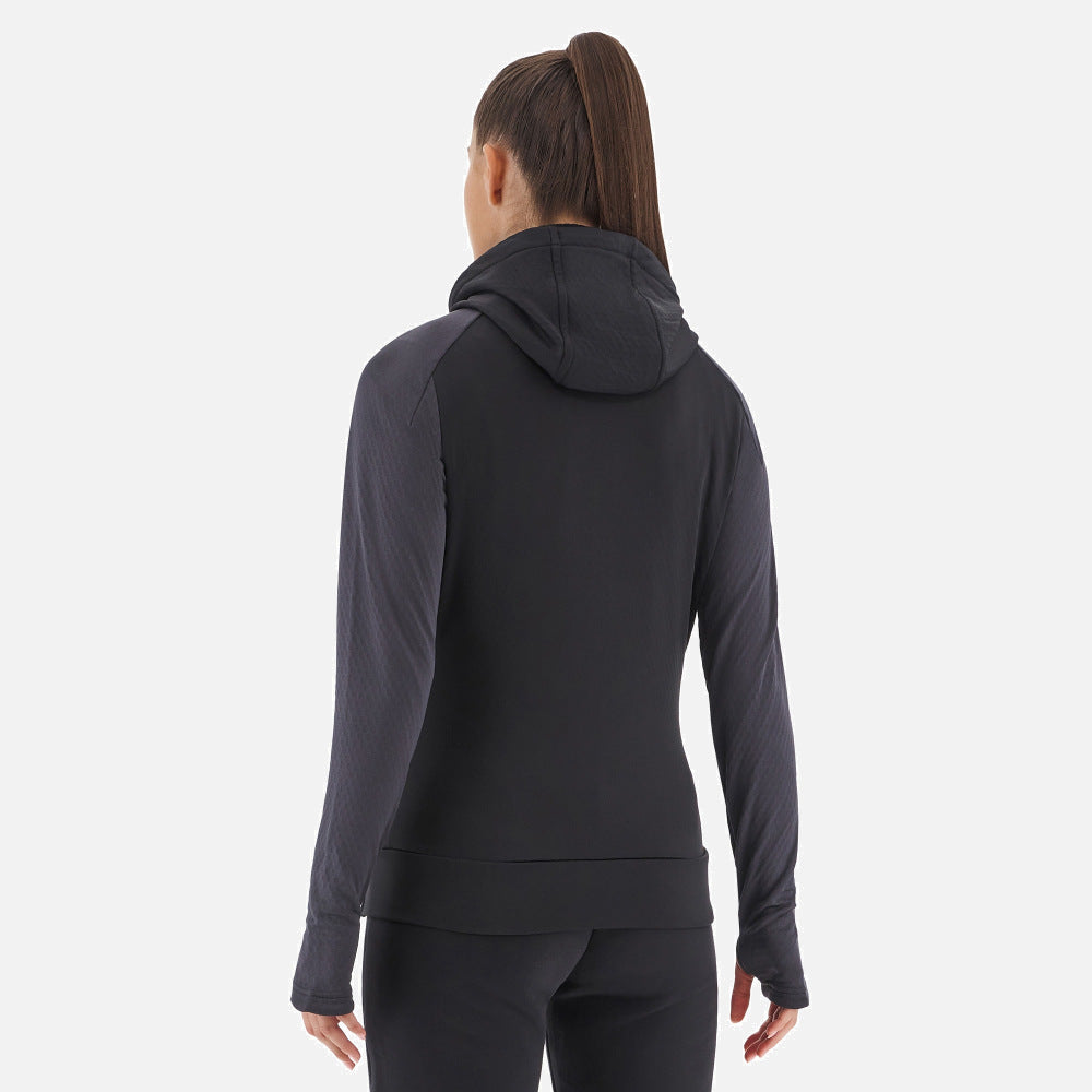 MACRON KITTILA FELPA CAPPUCCIO E ZIP DONNA NERO