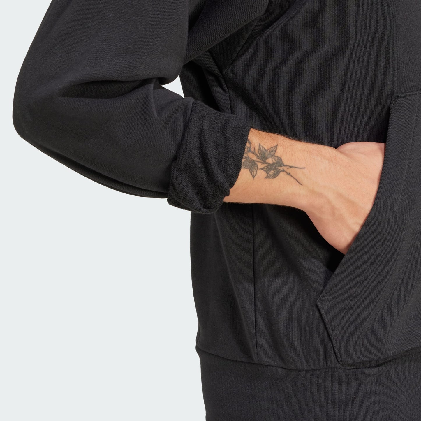 FELPA CAPPUCCIO ADIDAS ESSENTIALS FEELCOZY FRENCH TERRY NERO UOMO