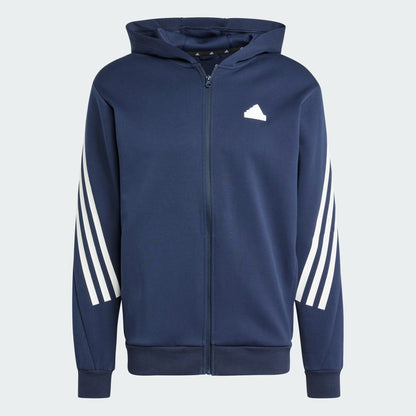 FELPA CAPPUCCIO ADIDAS FUTURE ICONS 3-STRIPES FULL ZIP UOMO BLU