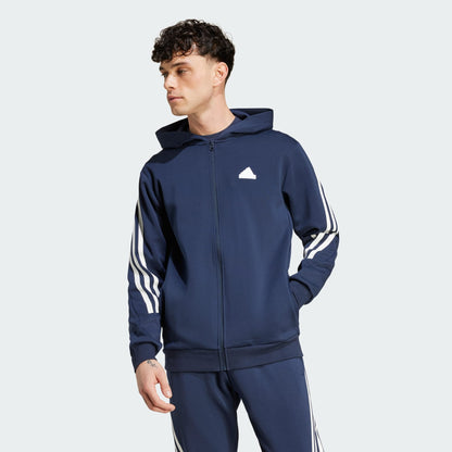 FELPA CAPPUCCIO ADIDAS FUTURE ICONS 3-STRIPES FULL ZIP UOMO BLU
