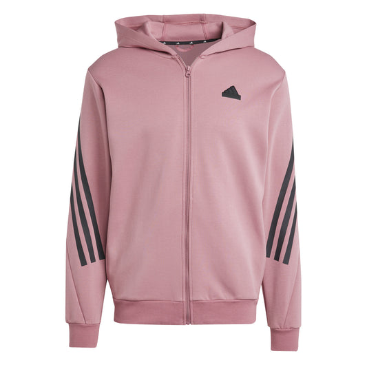 FELPA CAPPUCCIO ADIDAS FUTURE ICONS 3-STRIPES FULL ZIP UOMO ROSSO