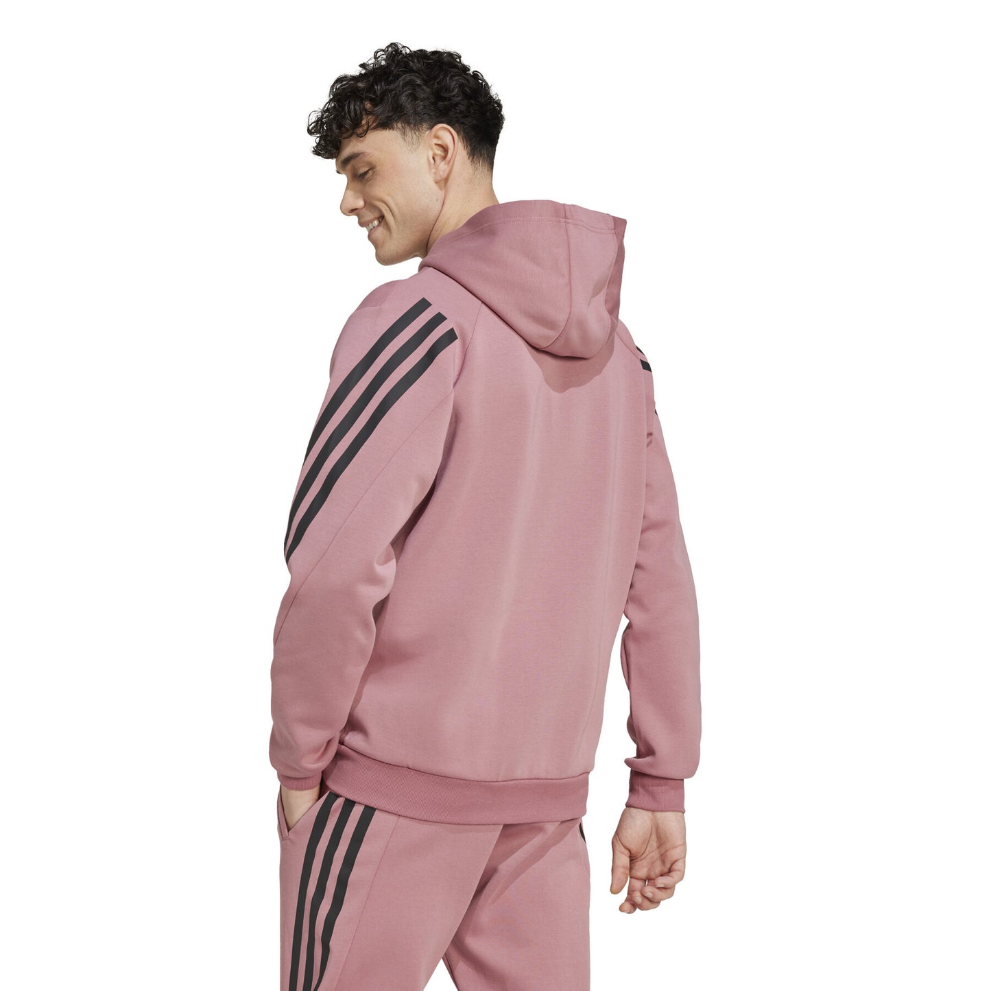 FELPA CAPPUCCIO ADIDAS FUTURE ICONS 3-STRIPES FULL ZIP UOMO ROSSO