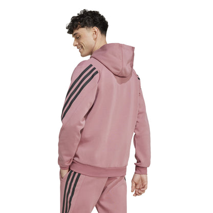 FELPA CAPPUCCIO ADIDAS FUTURE ICONS 3-STRIPES FULL ZIP UOMO ROSSO