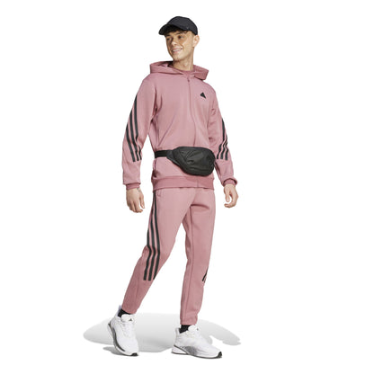 FELPA CAPPUCCIO ADIDAS FUTURE ICONS 3-STRIPES FULL ZIP UOMO ROSSO