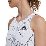 ADIDAS CLUB GRAPHIC LOGO TANK WOMAN WHITE